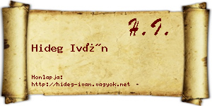 Hideg Iván névjegykártya
