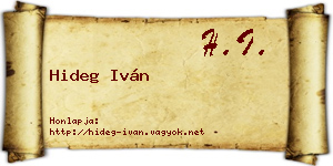 Hideg Iván névjegykártya