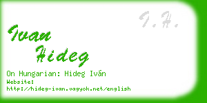 ivan hideg business card